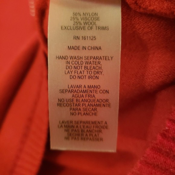 Vila Milani Women's Size Medium Red Wool Blend Rhinestones Pullover Sweater - Picture 3 of 8